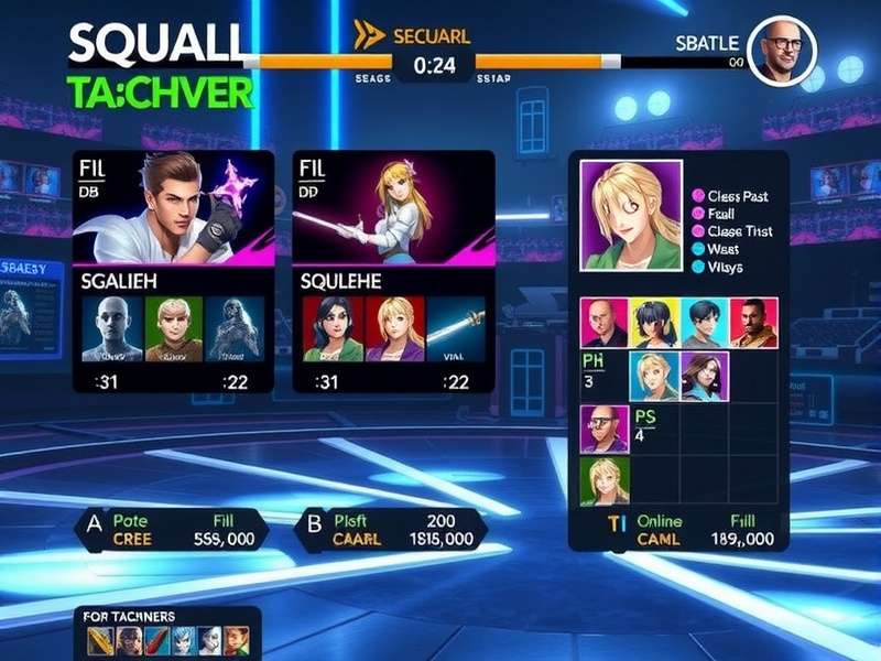 Squall Champ gameplay screenshot showing character selection and battle interface